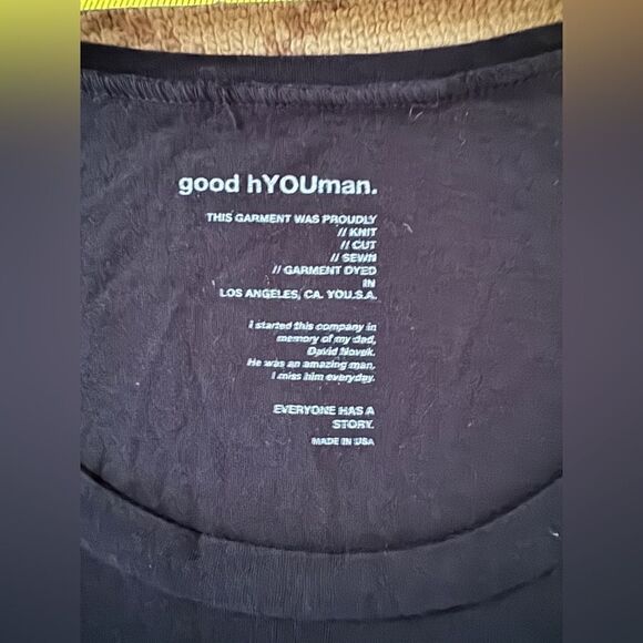 good hYOUman black short sleeved T-shirt dress with white text M - Picture 13 of 14